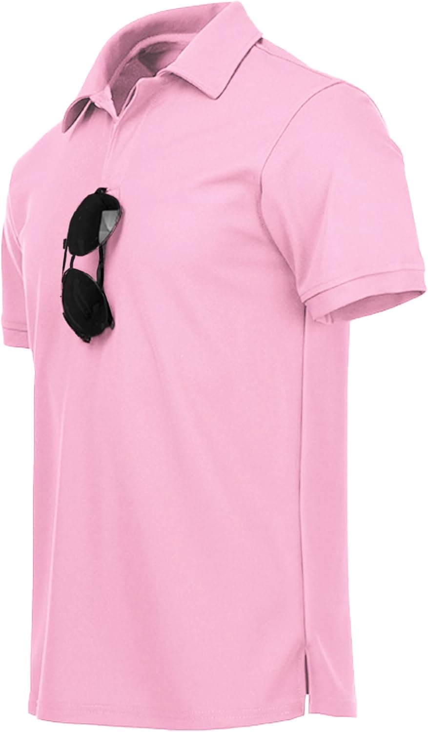 geeksport Poloshirt Herren Golf Kurzarm Freizeit Sport Polo Tennis Tshirts mit Brillenhalter Knopfle