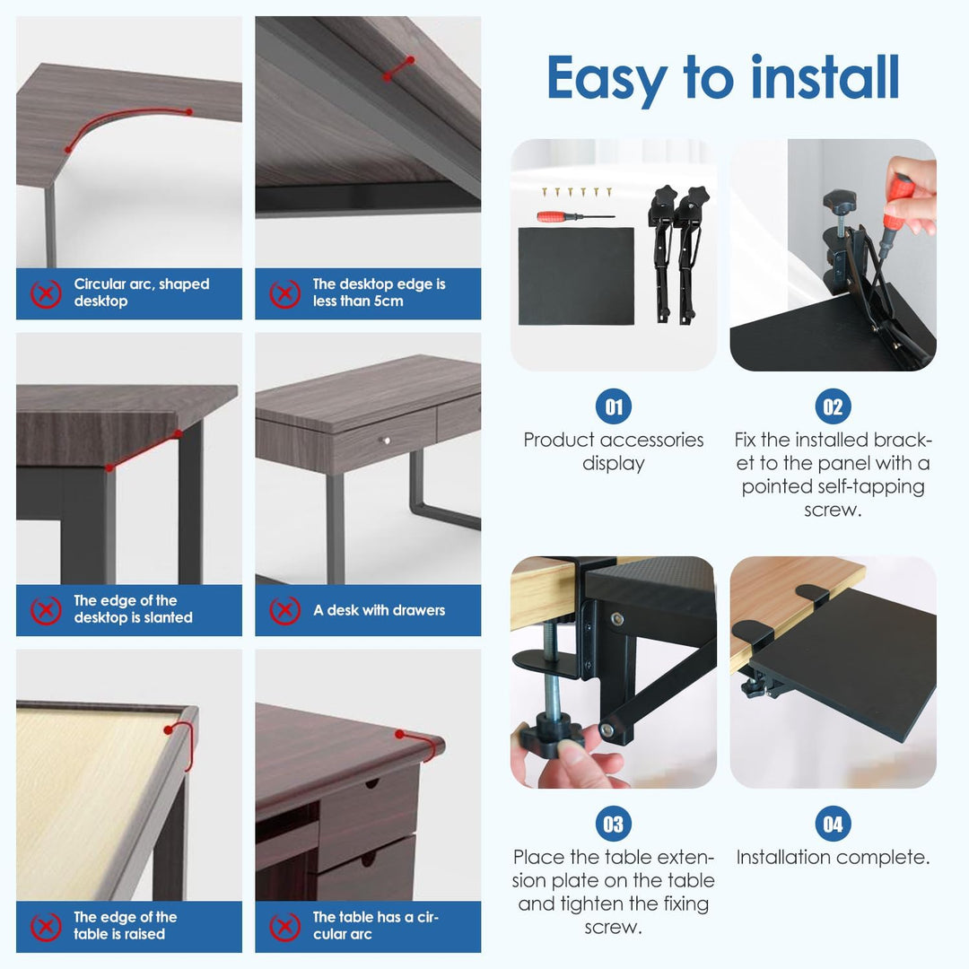 Ergonomische Schreibtisch Verlängerung 30×15cm 90° Faltbare Armauflage Schreibtisch Extender Armlehn