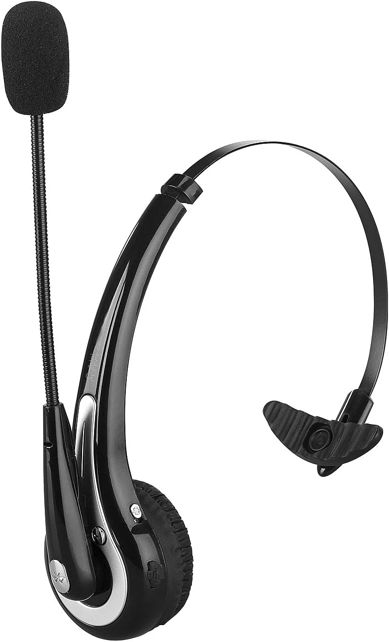 Callstel Headset mit Schwanenhals: 2er Pack Profi-Mono-Headset mit Bluetooth, Geräuschunterdrückung