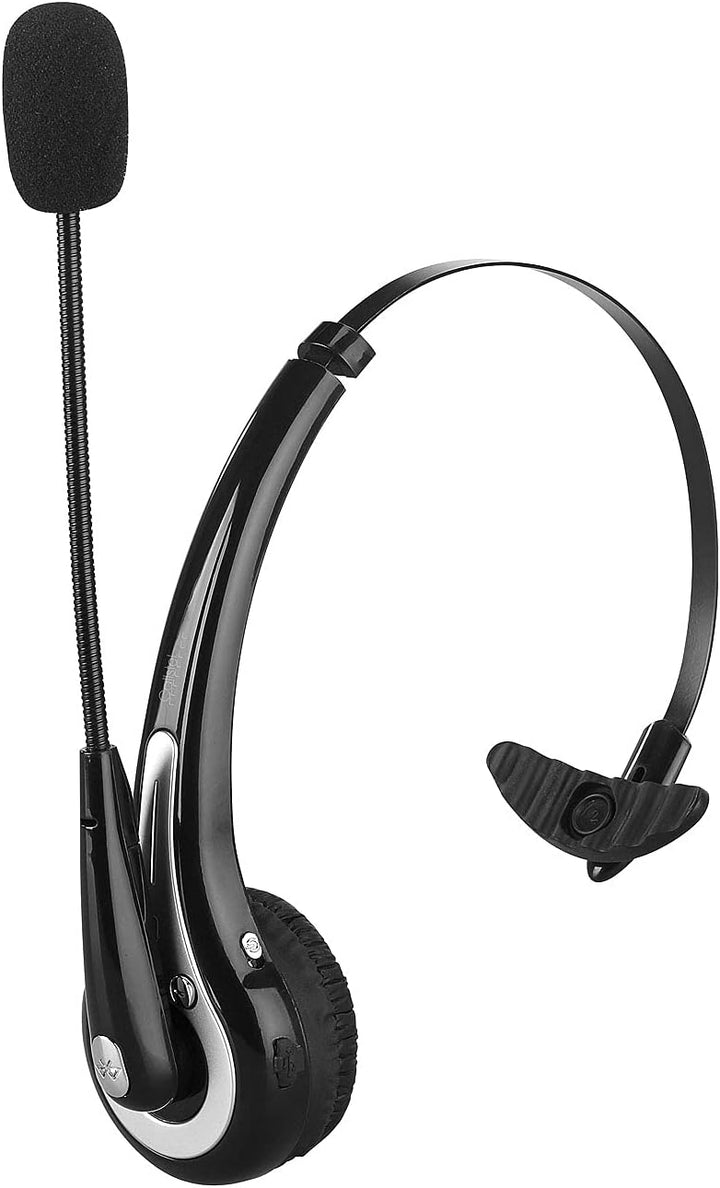 Callstel Headset mit Schwanenhals: 2er Pack Profi-Mono-Headset mit Bluetooth, Geräuschunterdrückung