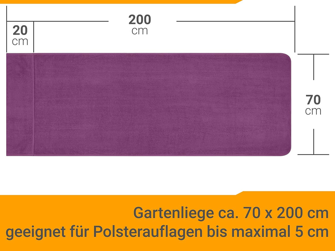 npluseins 2er Pack Auflagen für Sonnenliege und Gartenliege 1594.2319, Liege 70 x 200 cm, Beere Lieg