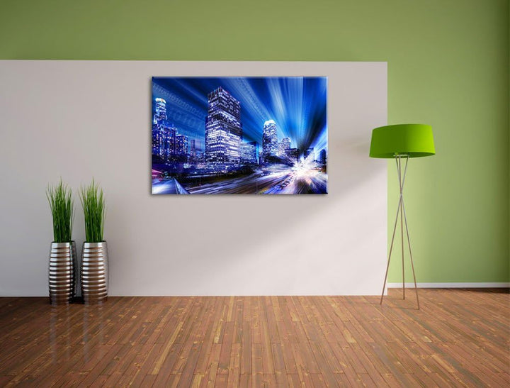 Dark Los Angeles MatrixFormat: 100x70auf Leinwand, XXL riesige Bilder fertig gerahmt mit Keilrahmen,