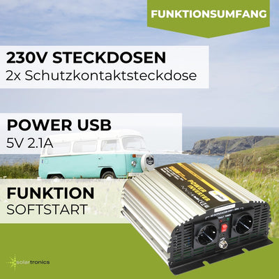 Spannungswandler NS 12V 1500 Watt Inverter Wechselrichter