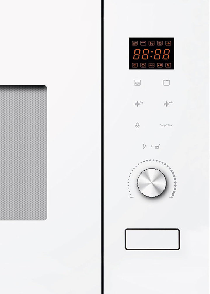 EDESA Mikrowelle EMW-2020-IG WH mit Einbau, 20 l, 800 W und Grill, 1000 W, Innengehäuse aus Edelstah