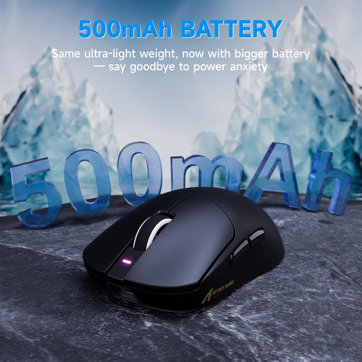 ATTACK SHARK X8 Serie Kabellose Gaming-Maus, 55–65 g Superleicht, PixArt PAW3395/3950 Sensor, BT/2.4