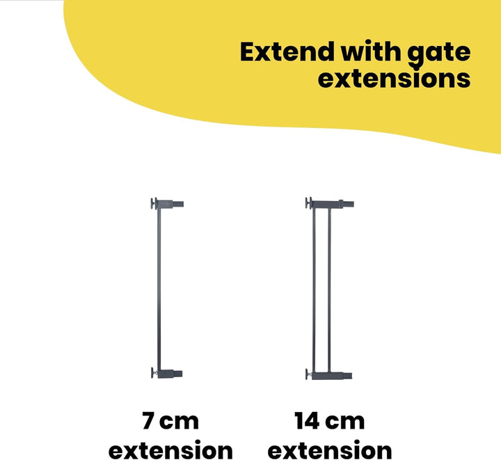 Safety 1st Easy Close Metal Gate, Treppenschutzgitter ohne Bohren, 73–80 cm (bis 108 cm erweiterbar)