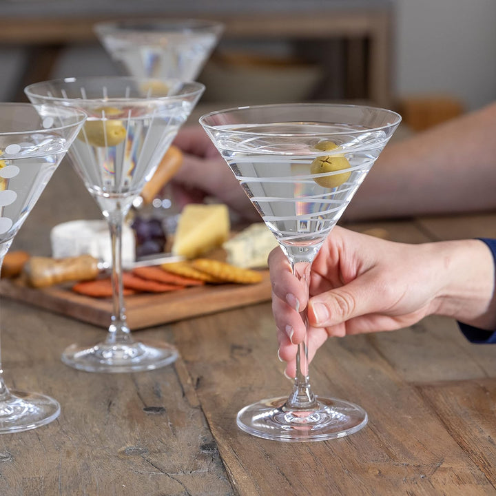 Mikasa Cheers Martini-Gläser, 4er-Set, 290 ml, Silber Martini-Gläser Silber, Martini-Gläser Silber