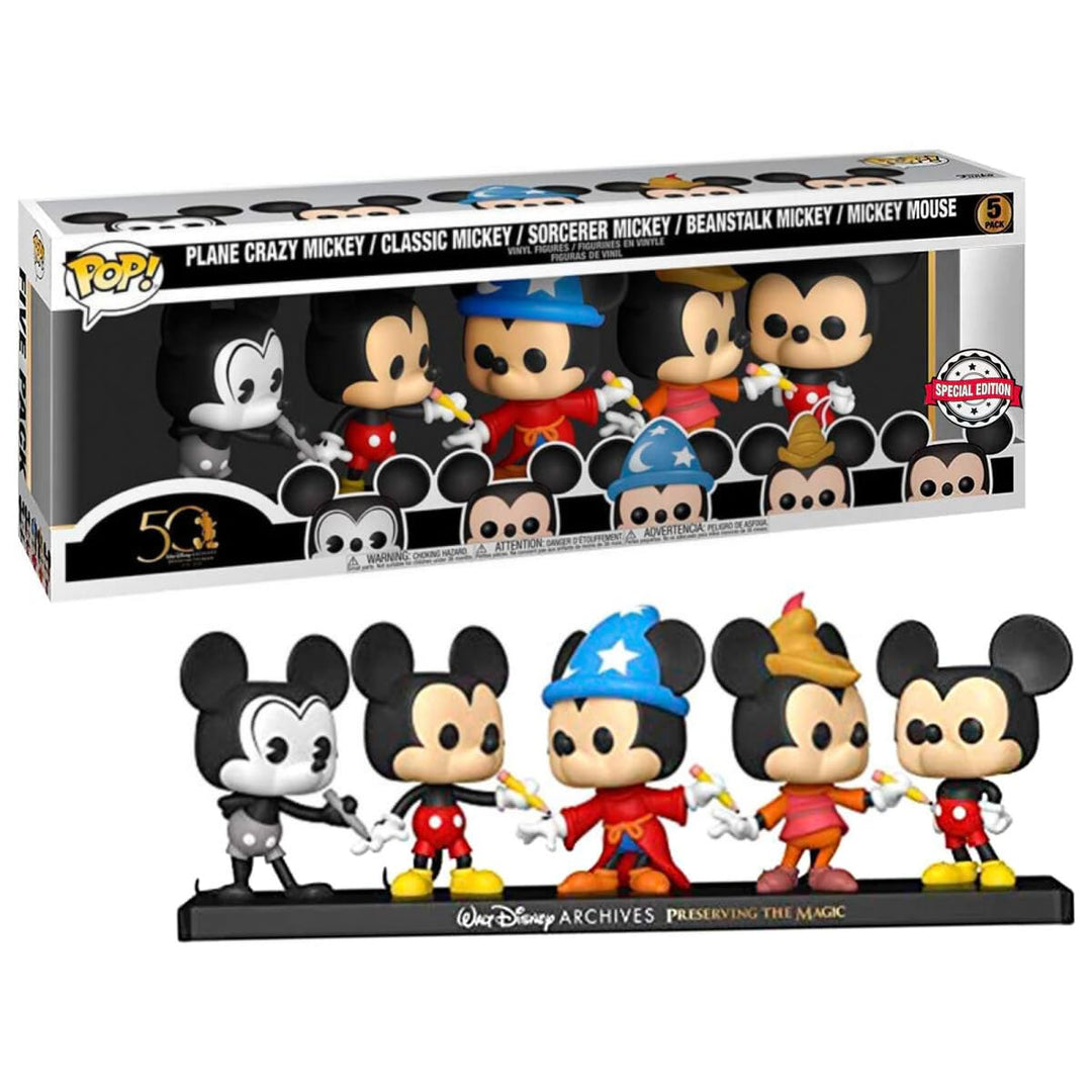 Funko 51118 Pop! Walt Disney Archives – Mickey Mouse 50th Anniversary 5-Pack One Size No Color, One