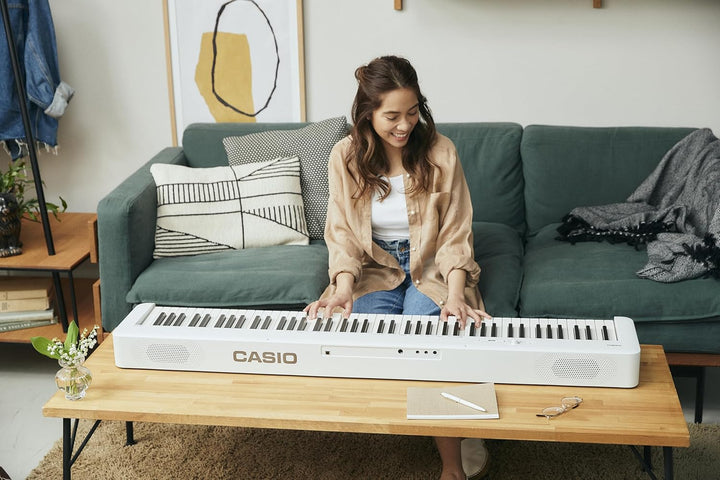 Casio CDP-S110WE Digitalpiano mit 88 gewichteten Pianotasten, weiss Weiss Single, Weiss Single
