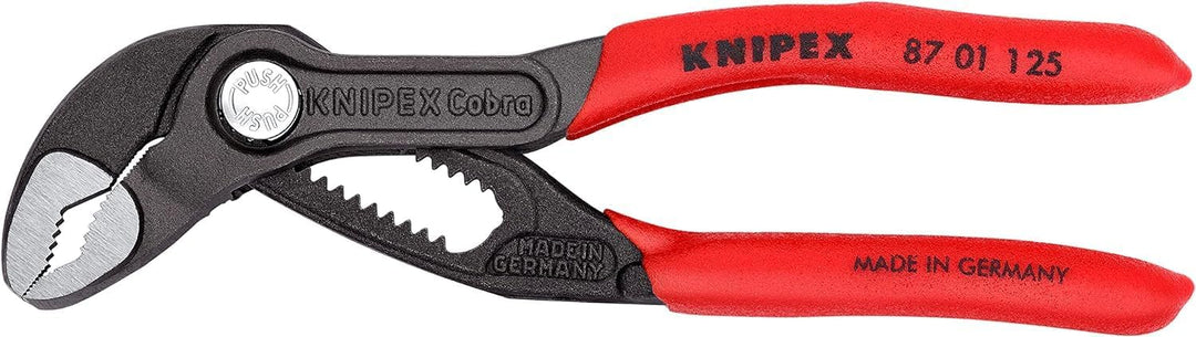 KNIPEX Cobra, Mini-Wasserpumpenzange | Rohrzange, klein, Chrom-Vanadium, atramentiert, 125 mm (SB-Ka