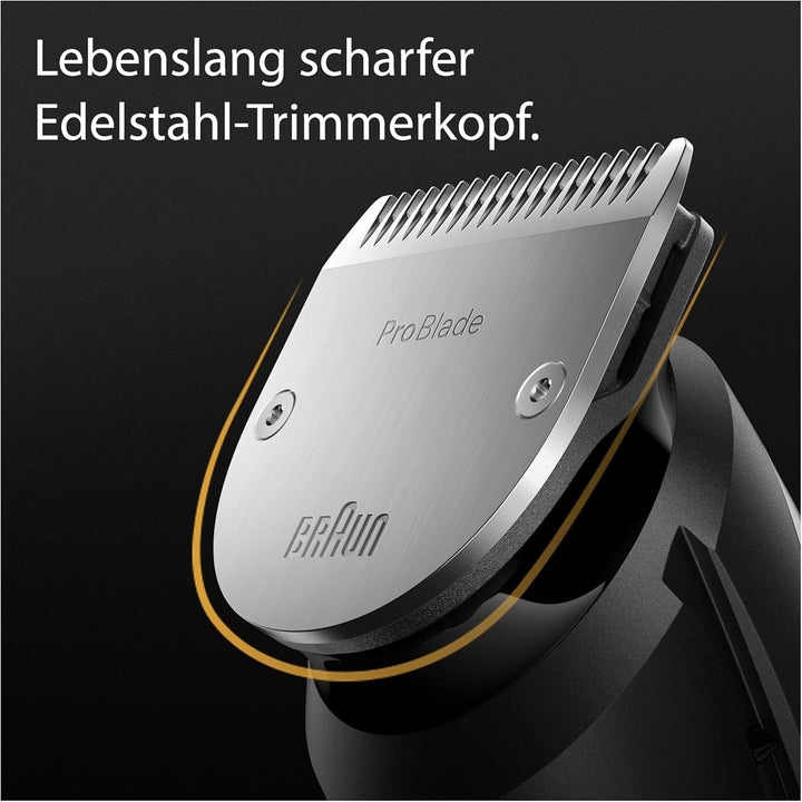 Braun Barttrimmer, Bartschneider/Trimmer/Haarschneider Herren, Haarschneidemaschine Profi (recycelba