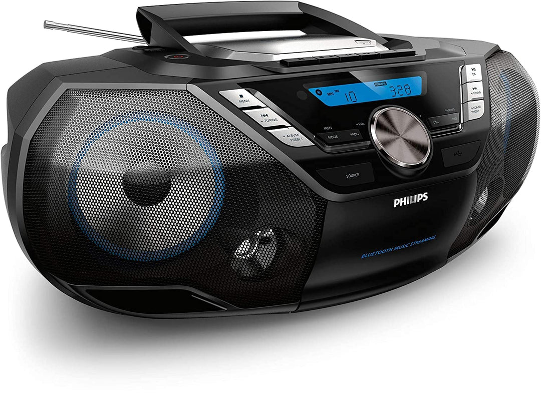 Philips AZB798T CD-Soundmaschine mit Bluetooth (CD, MP3-CD, USB, DAB+, UKW) schwarz