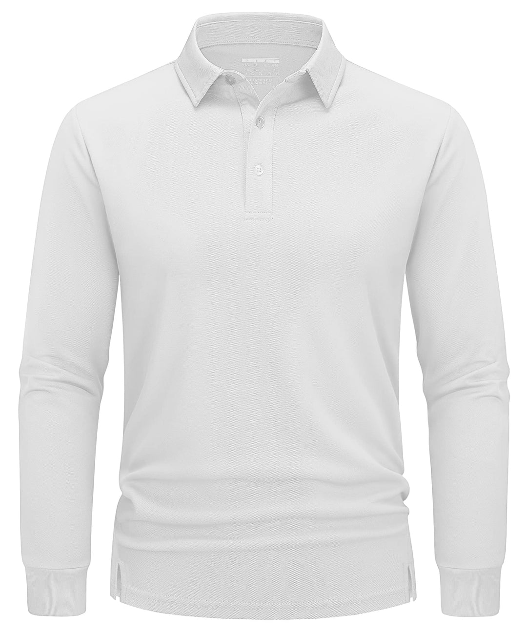 TACVASEN Herren Poloshirt Langarm Golf Polo Schnelltrocknend Funktionsshirts Leicht T-Shirts mit 3-K
