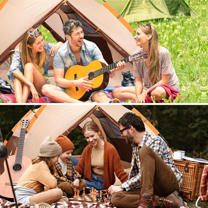 BETENST Camping Zelt, Pop up Zelt 4 Personen Familie Kuppelzelt Wasserdicht Winddicht mit 2 Mesh-Tür