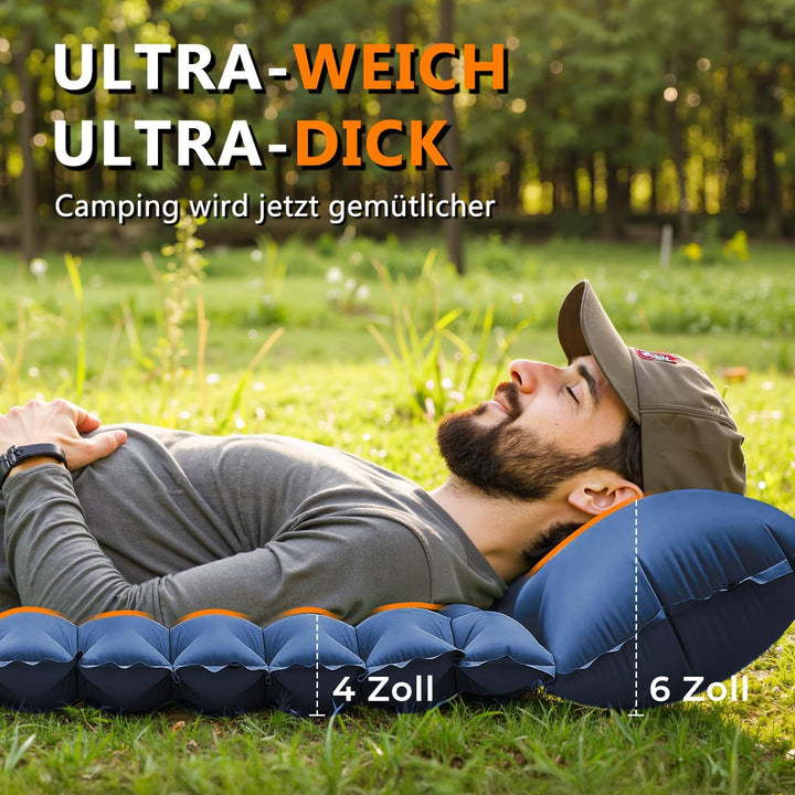 Isomatte Camping, Isomatte selbstaufblasend, luftmatratze Camping | Liegekomfort, Schnellaufblasung,