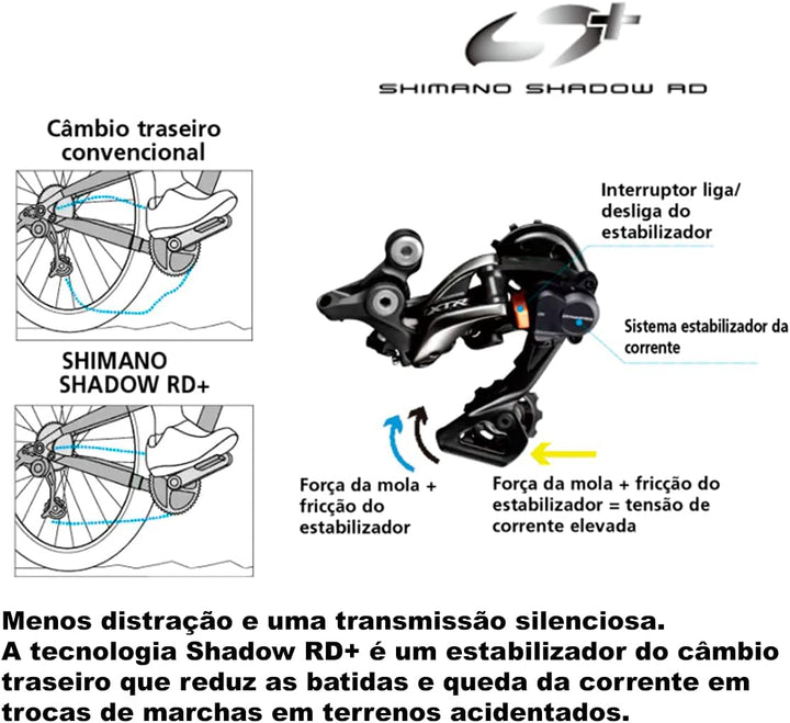 Shimano Deore Deore M6100 Schaltwerk, 12-Fach, Shadow+, SGS Long Cage, Schwarz Einzelbett, Einzelbet