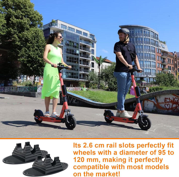 2 Stück Universal Scooter Stand Stabiler Stunt Scooter Ständer für 95-120mm Räder Leicht Tragbar für