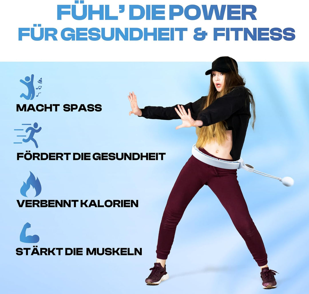 Smart Hula Hoop Testsieger leise und drehfreudig mit Zähler | Hula Hoop mit Gewicht Kugel | Hullahu