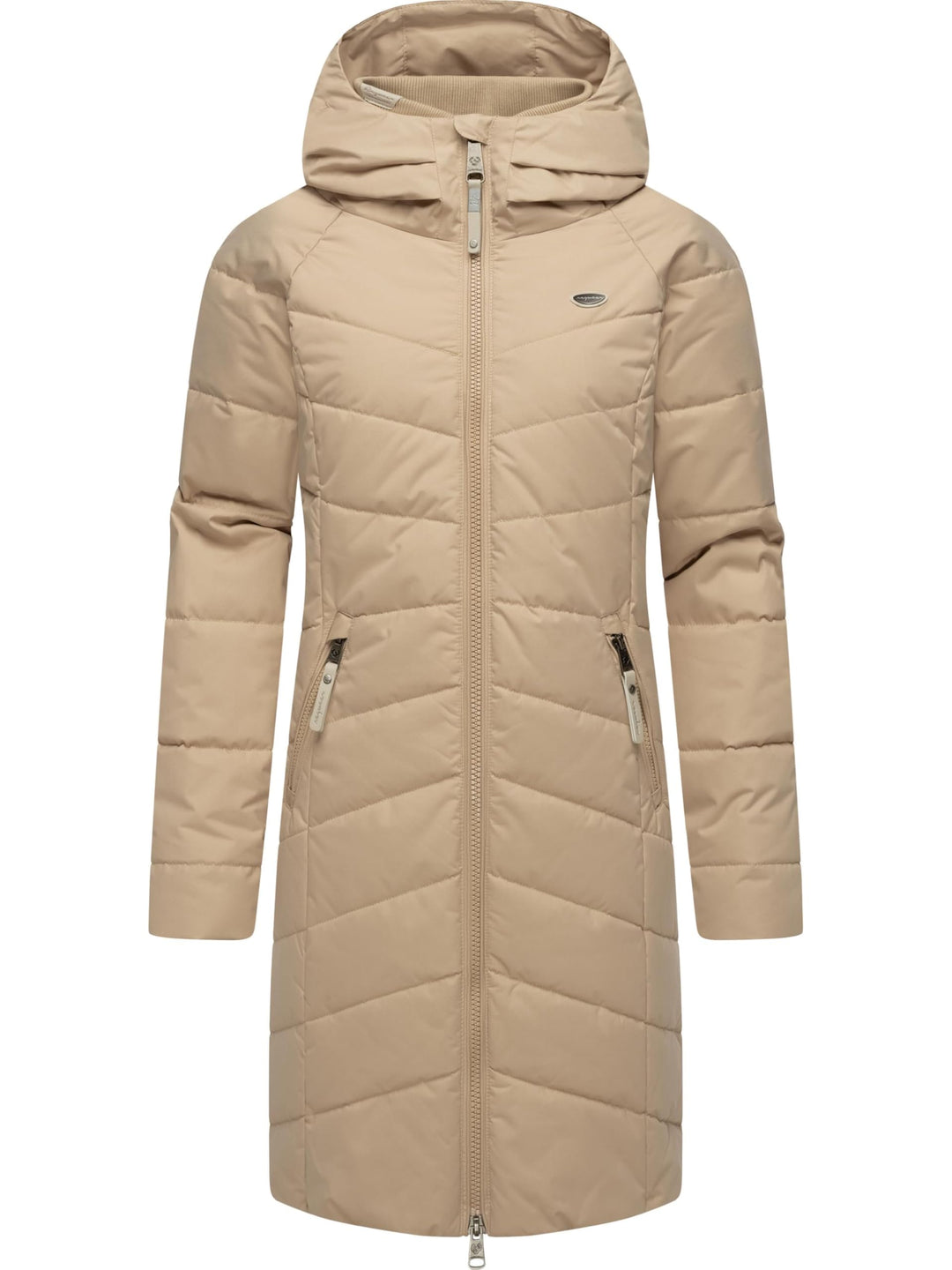 Ragwear Damen Wintermantel Warmer wasserdichter Steppmantel lang mit Kapuze Dizzie Coat XS-6XL S Tau