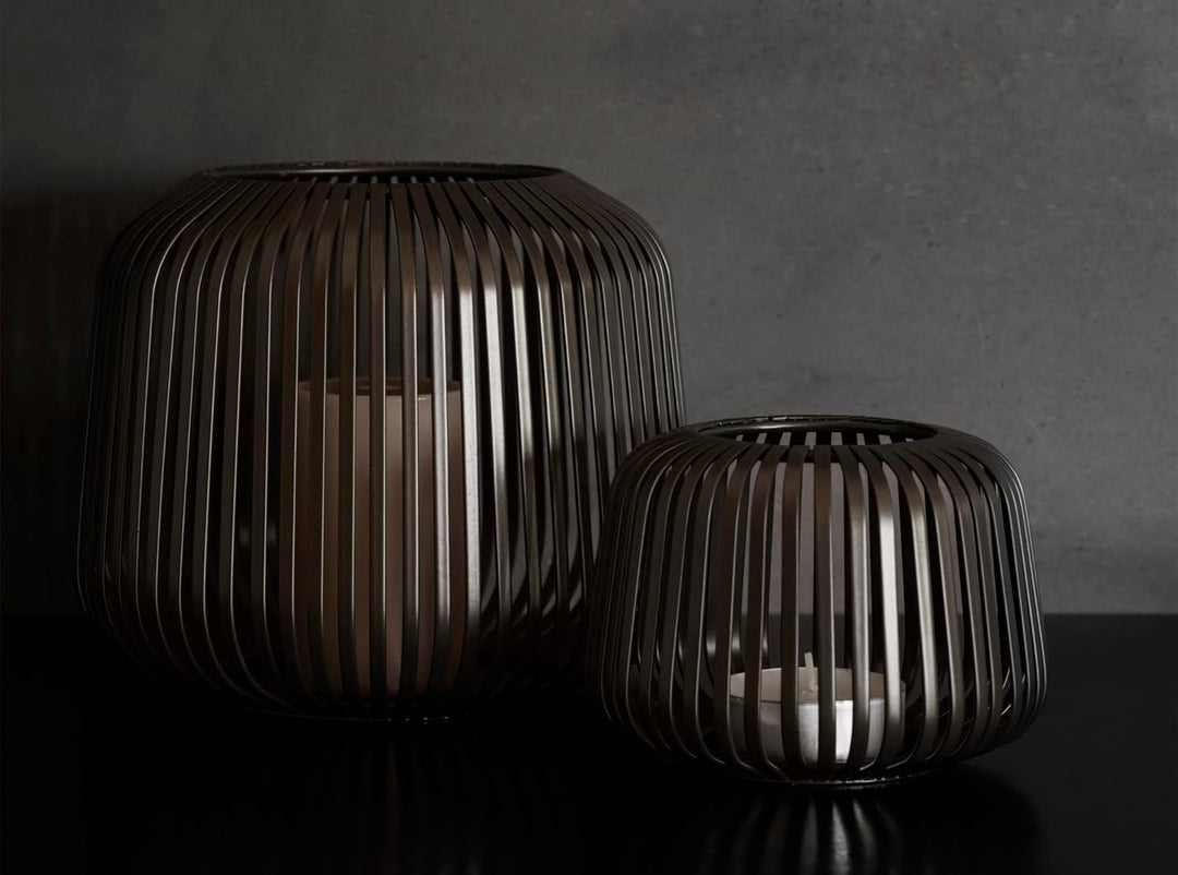 blomus Laterne Lito | Burned Metal | Grösse XS | 14L x 14B x 10H cm | Kerzenhalter Bronze | Windlich