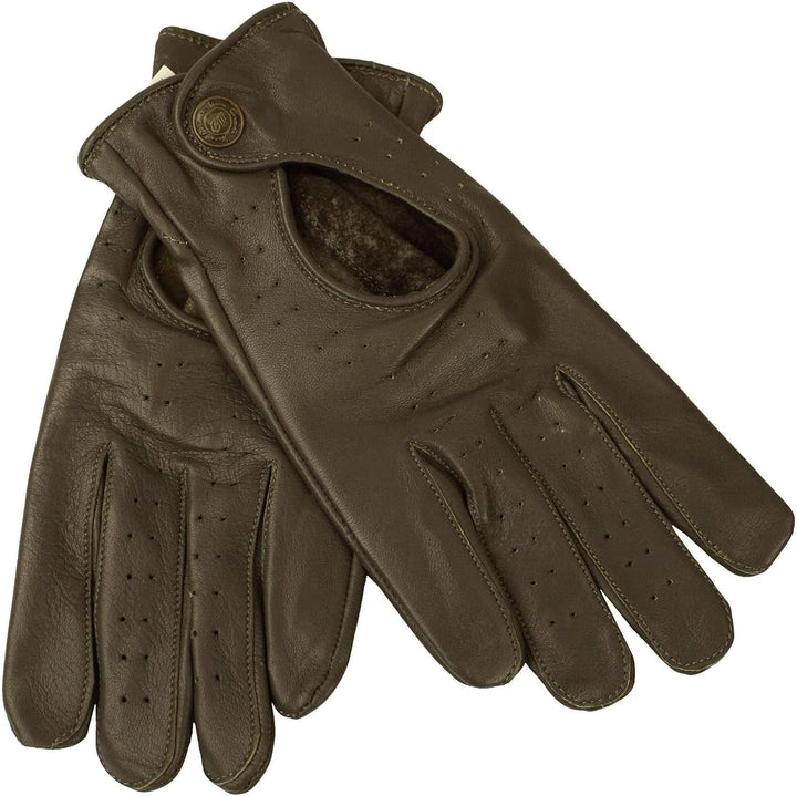 German Wear Unisex Driving Autofahrer-Handschuhe Lederhandschuhe 7=S Taupe, 7=S Taupe