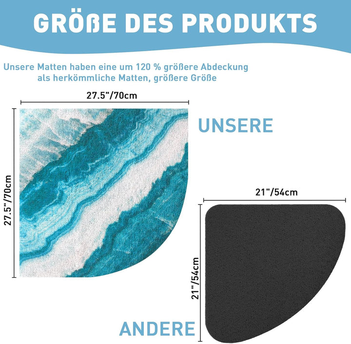 Mofonky Duschmatte rutschfest Antirutschmatte Dusche: 70 x 70 cm Gross Eckduschmatte Dreieckig Dusch