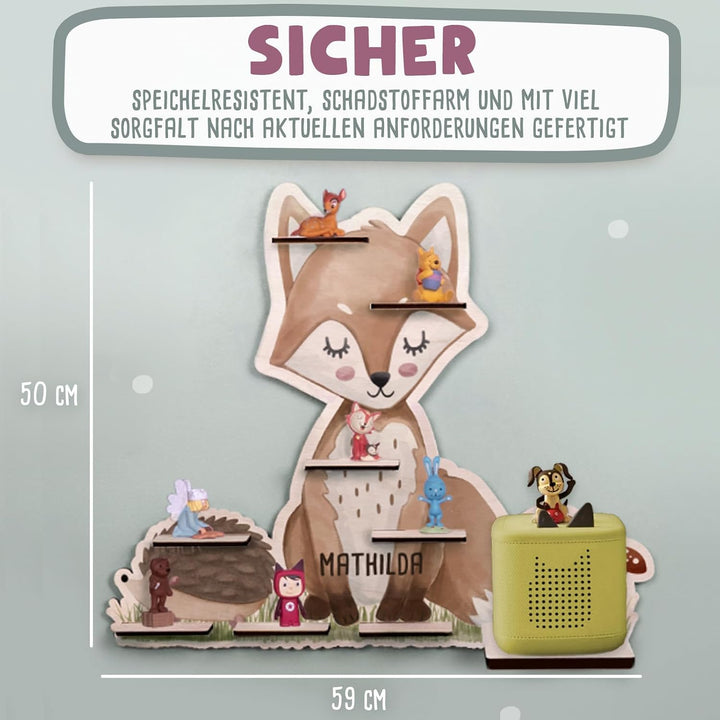 hellomini Tonie Regal Mädchen mit Wunschnamen für Toniebox 1 &amp; Toniebox 2 - Personalisiertes Toniebo