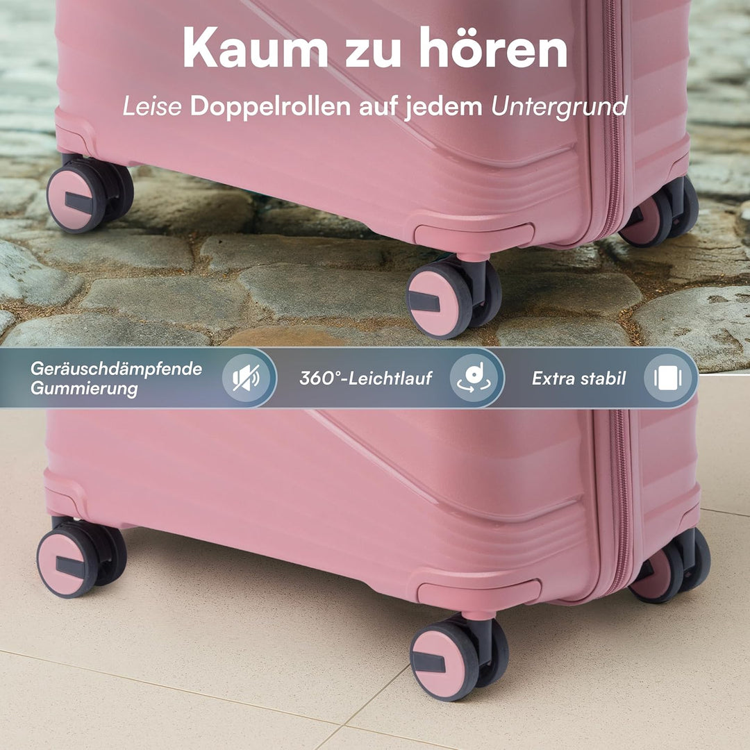 Xonic® Hartschalenkoffer L für 65L - Bruchsicherer Rollkoffer Polypropylen mit 360° Doppelrollen & T