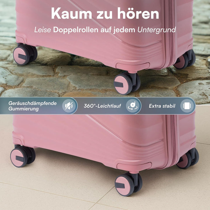 Xonic® Hartschalenkoffer L für 65L - Bruchsicherer Rollkoffer Polypropylen mit 360° Doppelrollen & T