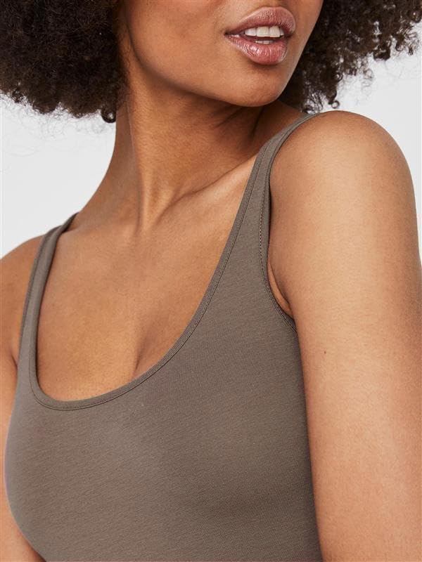 VERO MODA Damen VMMAXI My Soft Long Tank TOP GA S 3er Pack (Sea Spray, Reseda, Walnut), S 3er Pack (