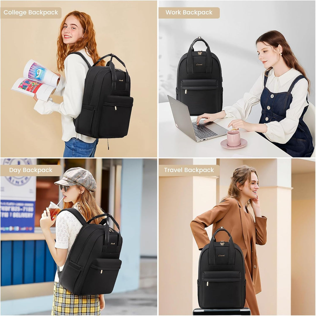 LOVEVOOK Rucksack Damen, 15,6 Zoll Laptop Schulrucksack Teenager Mädchen mit Laptopfach, Wasserdicht