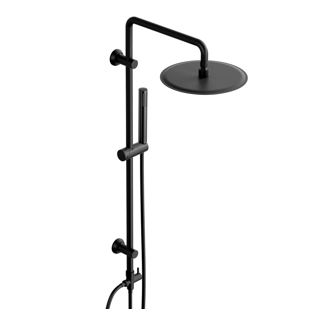 Görbach Regendusche Duschsystem ohne Armatur, Edelstahl Duschset mit 92cm Duschstange, Rund Überkopf