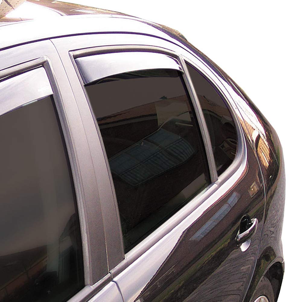 ClimAir Windabweiser Master Schwarz (Hinten) kompatibel mit Mazda 3 Typ BL 4/5 türer 2013-2018 Set f