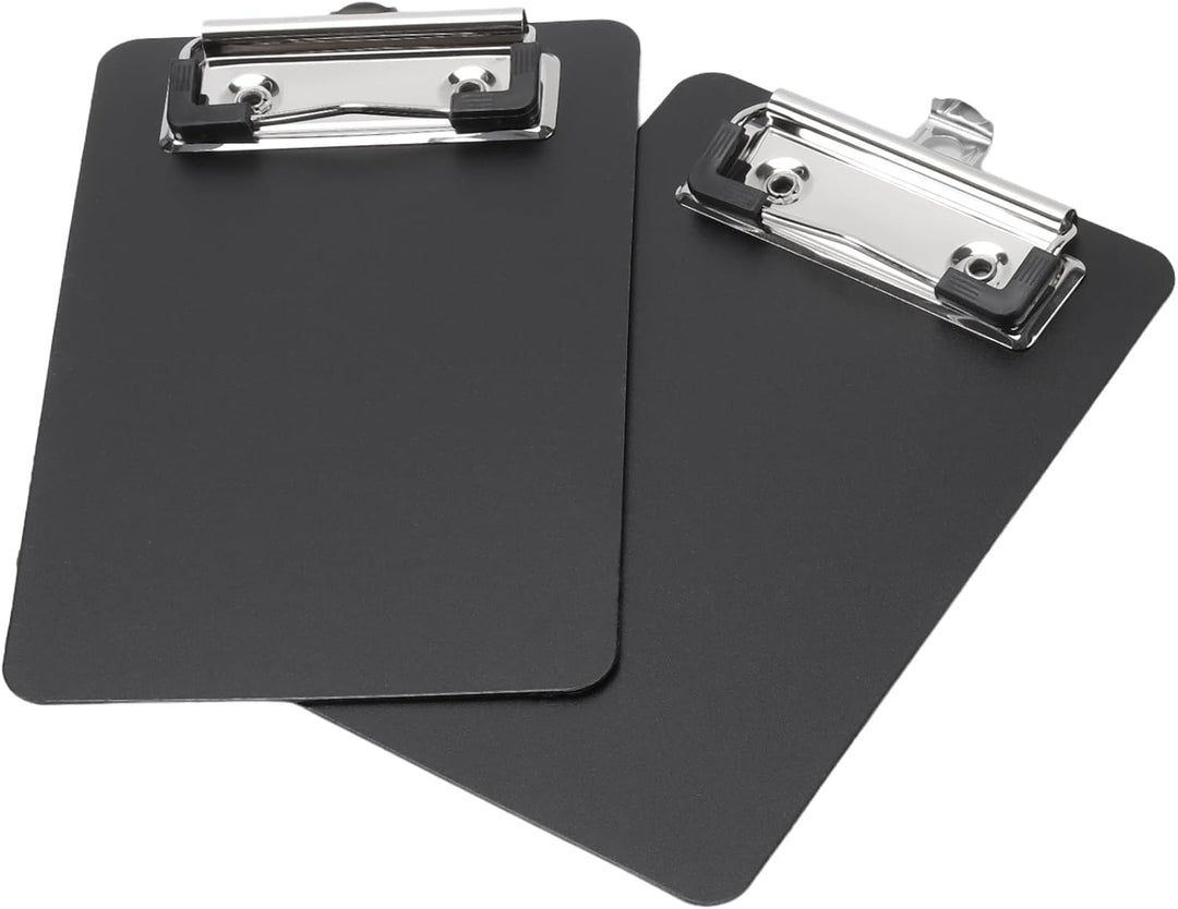 18 Stück Schwarz Klemmbrett A6, 10 x 15 cm Kunststoff Schreibplatte mit Metallklemme, Klemmbretter m