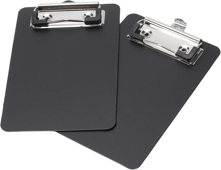 18 Stück Schwarz Klemmbrett A6, 10 x 15 cm Kunststoff Schreibplatte mit Metallklemme, Klemmbretter m