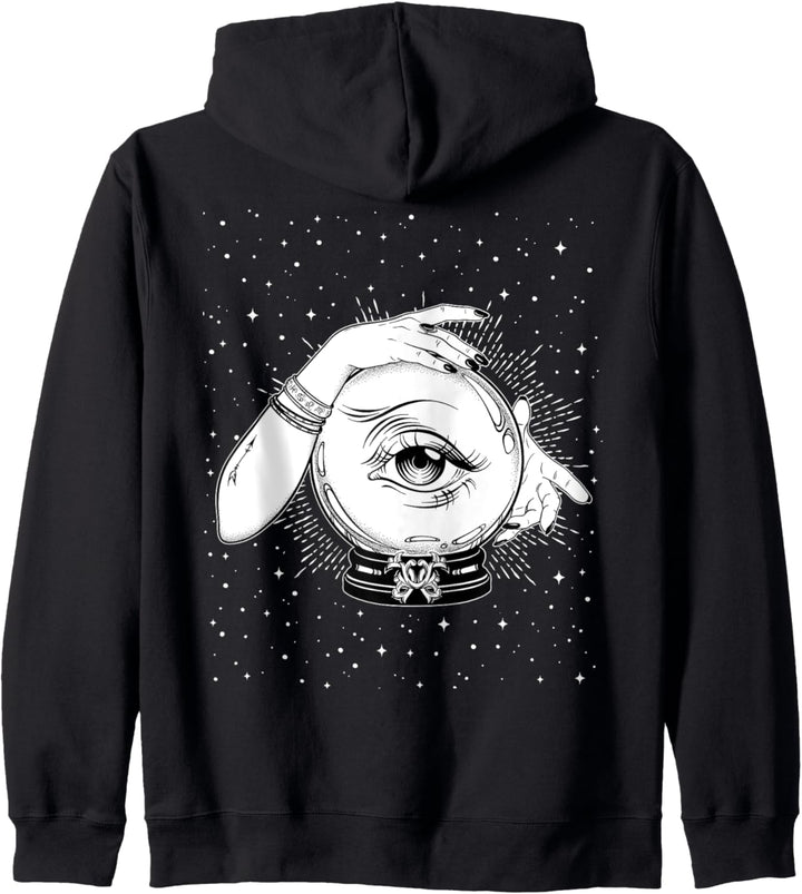 Vintage Witchy Mystic Kristallkugel Magic Eye Wahrsagerin Kapuzenjacke