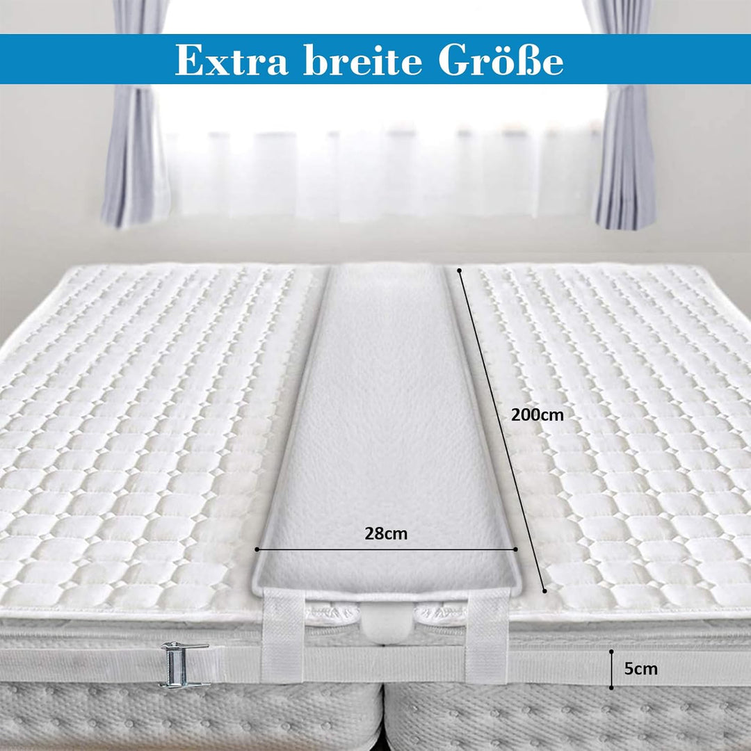 Totofac Liebesbrücke für Matratzen mit Spanngurt [200x30cm], Matratzenkeil Matratzenbrücke, Ritzenfü