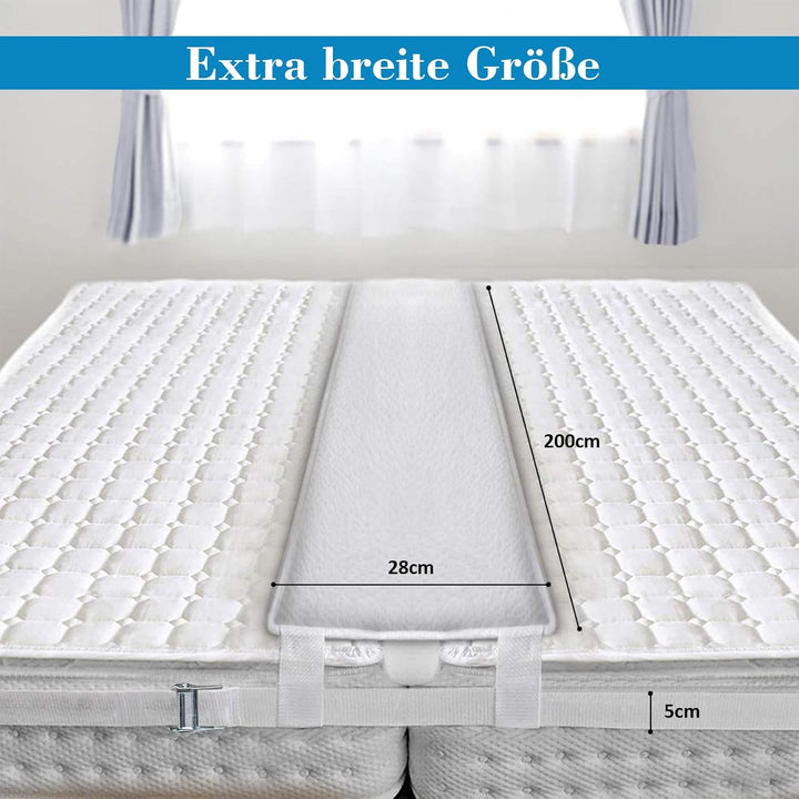 Totofac Liebesbrücke für Matratzen mit Spanngurt [200x30cm], Matratzenkeil Matratzenbrücke, Ritzenfü