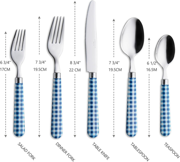 ANNOVA Besteckset, 20-teilig, Griff aus Edelstahl - 4 x Tafelmesser; 4 x Tafelgabeln; 4 x Salatgabel