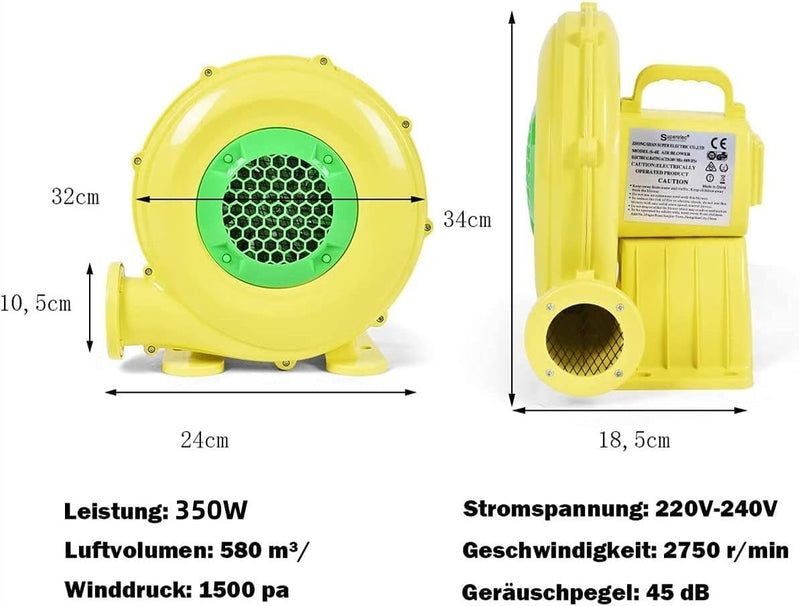 RELAX4LIFE 350/450/680W Luftgebläse, 220-240V, elektrische Gebläse mit grossem Boden und Luftöffnung