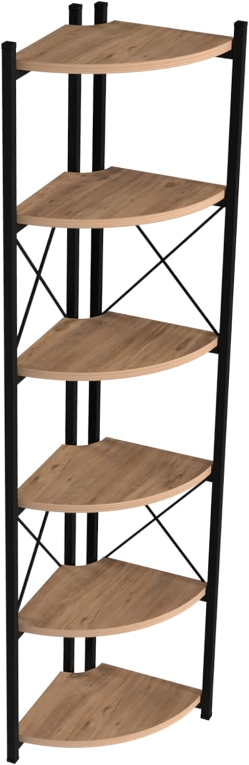 [en.casa] Pflanzregal Ulfborg Eckregal Blumenständer Winkelregal Pflanzentreppe mit 6 Ablagen 160x30