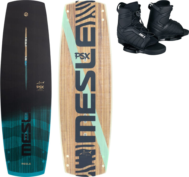 Mesle Wakeboard Paket II PSX mit Core Bindung, Seilbahn Pro Flex Board für Obstacle 141.0 Zentimeter