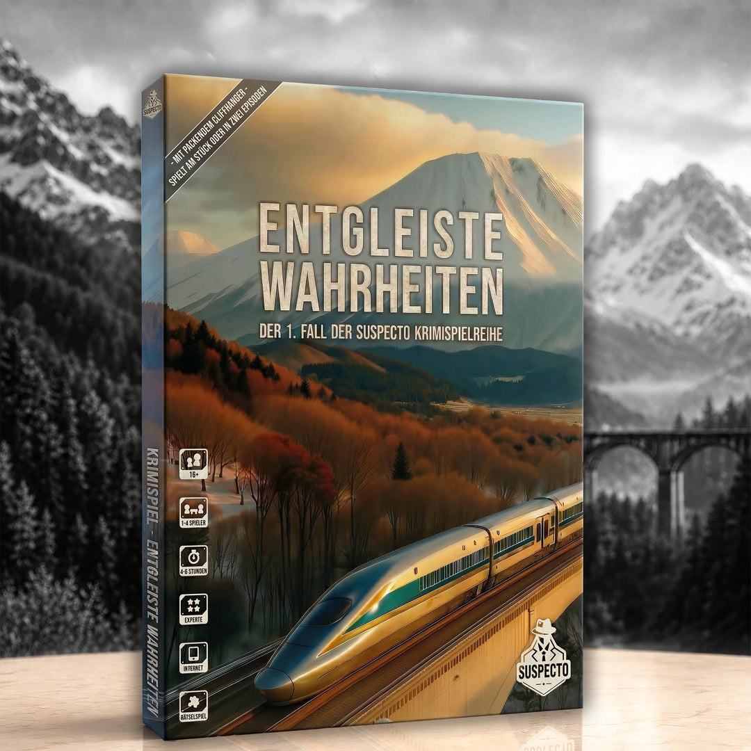 SUSPECTO Krimispiel 2.0 für Erwachsene - Entgleiste Wahrheiten | Interaktive Fallakte, 4-6 Std. | Ta