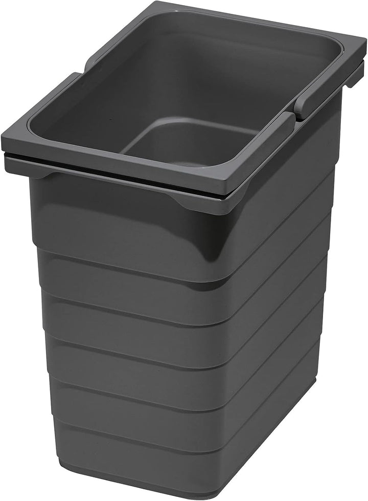eins2vier Abfallsammler Höhe: 310 mm Volumen 8 Liter 153 x 230 mm dunkelgrau 5050.90 Mülleimer Abfal