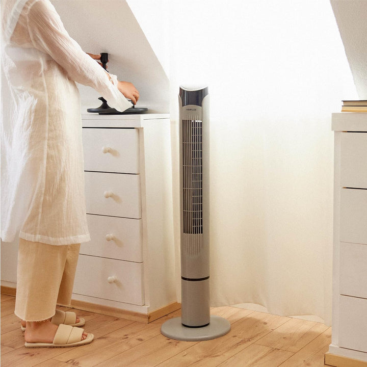 Newlux - Turmventilator ohne Flügel W130 (45 W) mit einer Höhe von 103,5 cm, 3 Stufen, 3 Modi, Oszil