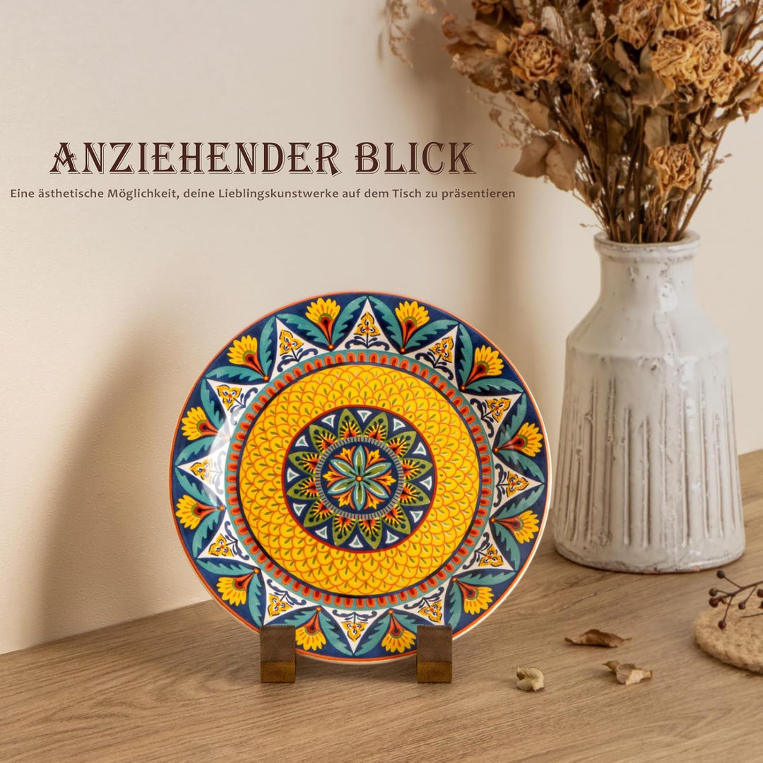 ANBOXIT Tellerständer Holz - 3 Stück Tellerhalter Ständer Es Kann als Display Ständer, Fotoständer,