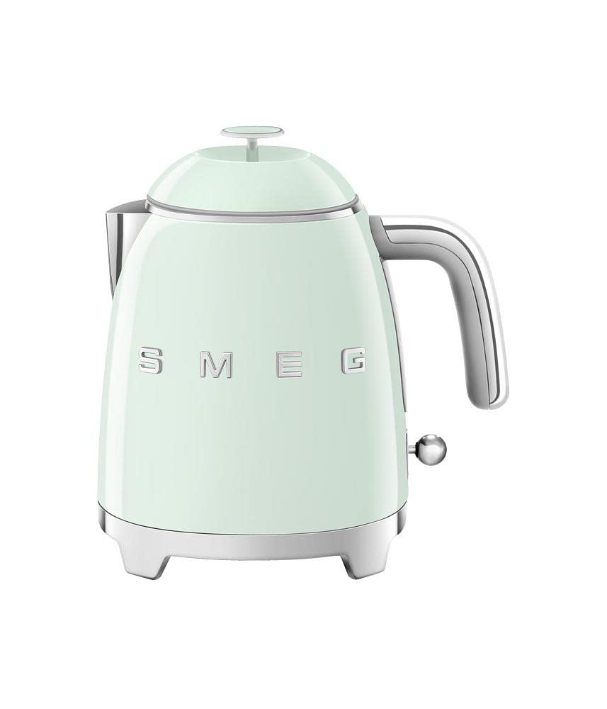 Smeg, Kleiner elektrischer Wasserkocher KLF05PGEU 0,8 L, Edelstahlfilter, Sicherheitsautomatik, Wass