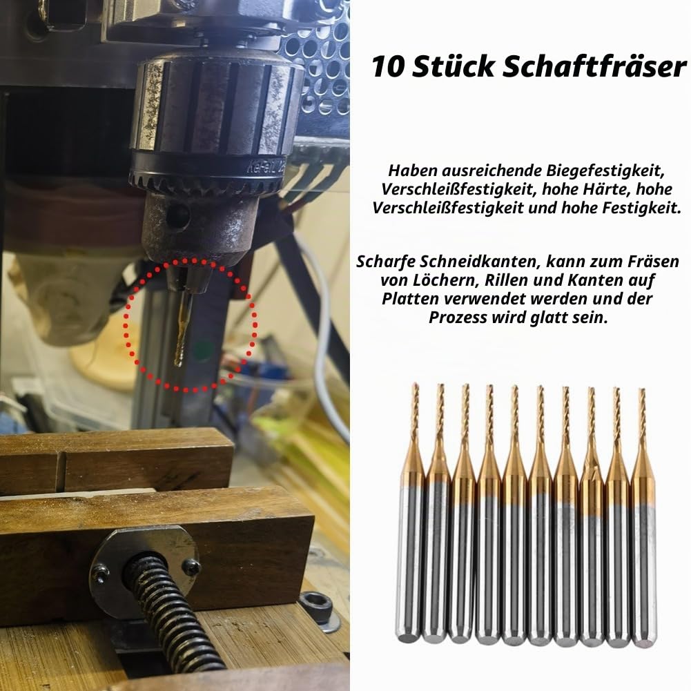10 stücke Hartmetall Schaftfräser Coat Fräser Gravur Bits Rotary Grate Set 3,175mm x 1mm 38x3.175x1m