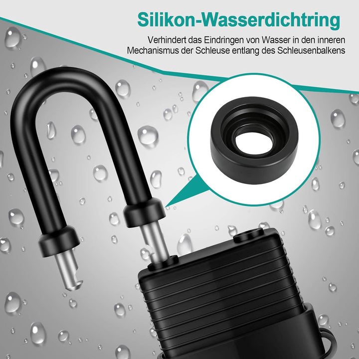 Vorhängeschloss Gleichschliessend Wetterfest Wasserdicht Padlock Schloss Sicherheitsschloss Schlösse