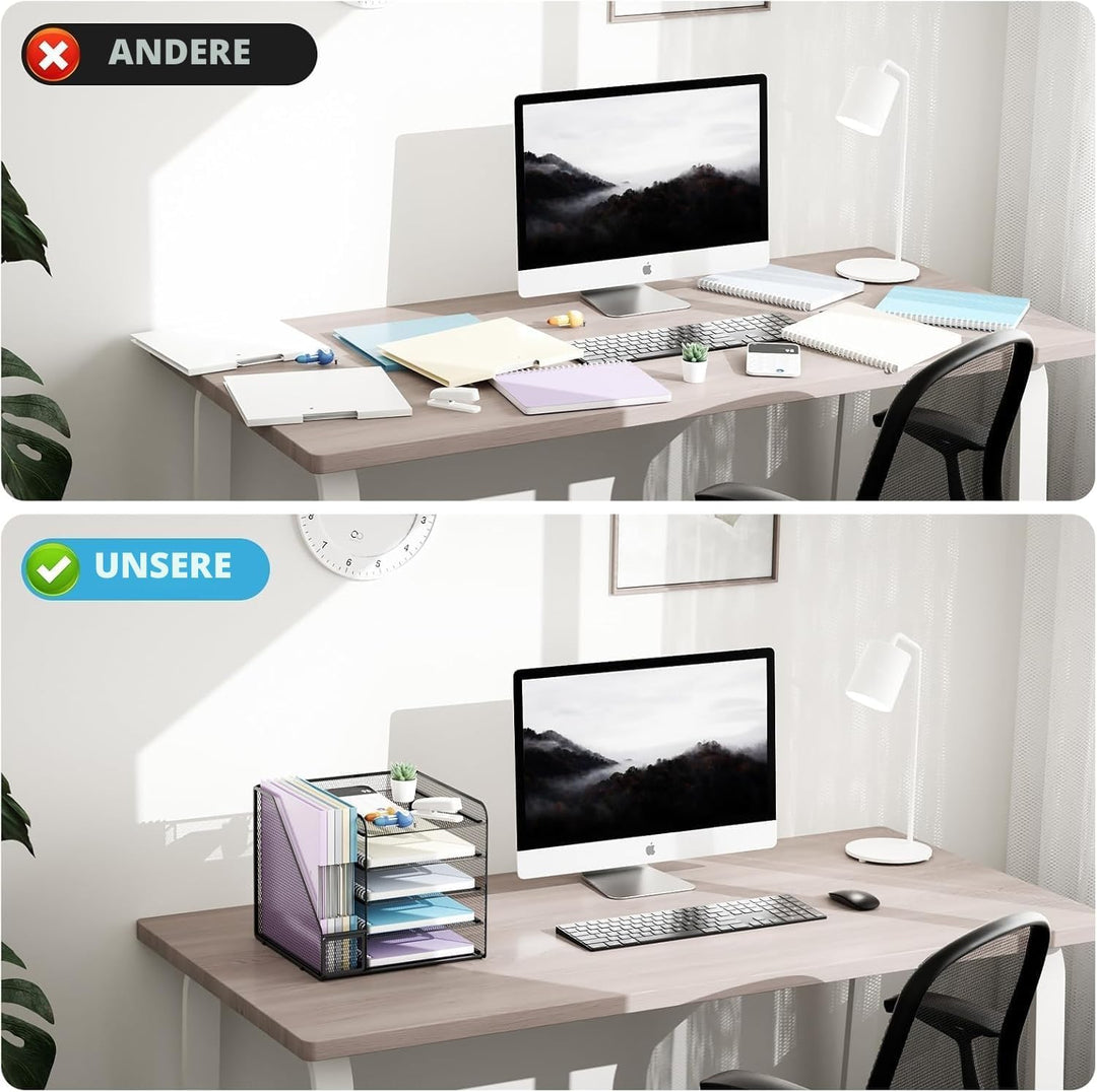 Marbrasse Schreibtisch Organizer und Büro Zubehör,5-Tier Briefablage,Mesh Büro Organizer für Schreib